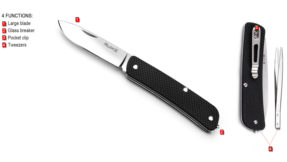 Ruike M11 Multi-Function Pocket Knife | 4 Functions