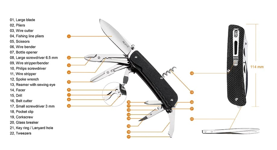 Ruike LD41-B Multi-Function Pocket Knife