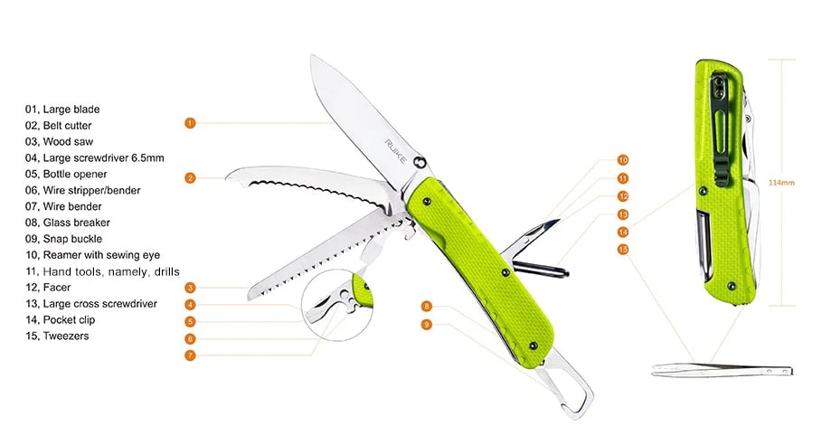 Ruike LD43 Trekker rescue pocket knife